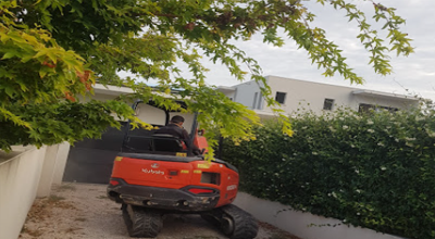 Mur de soutienement - remise a niveau - géotextile - cailloux blanc AGDE 34300